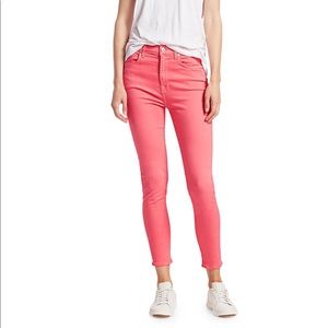 7 For All Mankind High Rise Skinny Ankle in Pink Coral